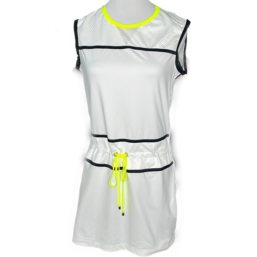 Monreal London White Performance Drawstring Waist Signature Sport Tennis Dress